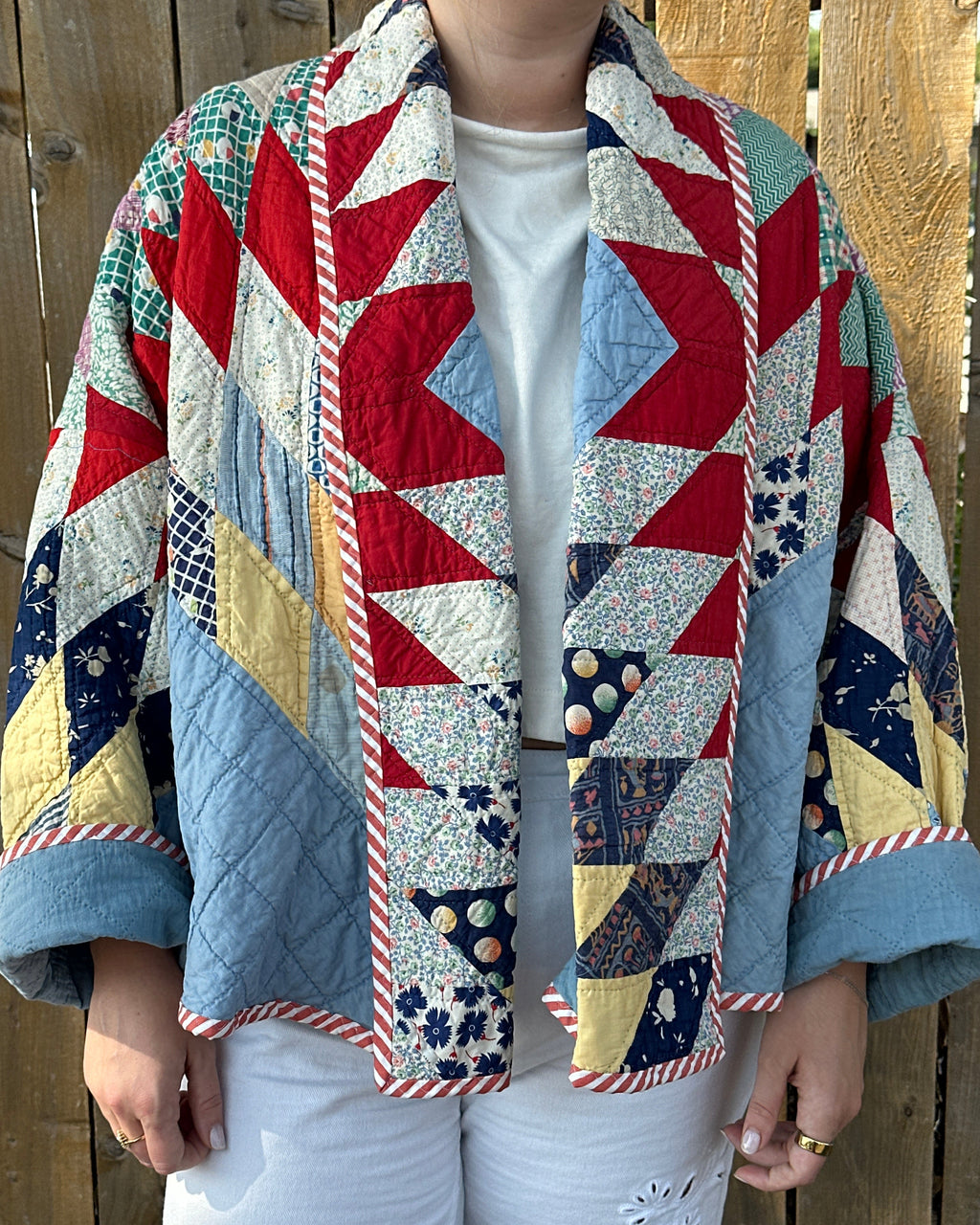 Judy Heirloom Red Star Quilt Jacket
