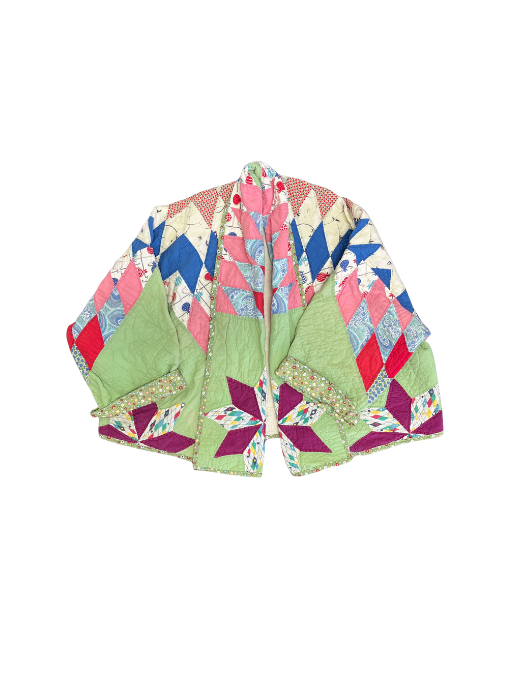 Judy Heirloom Green & Yellow Star Quilt Jacket