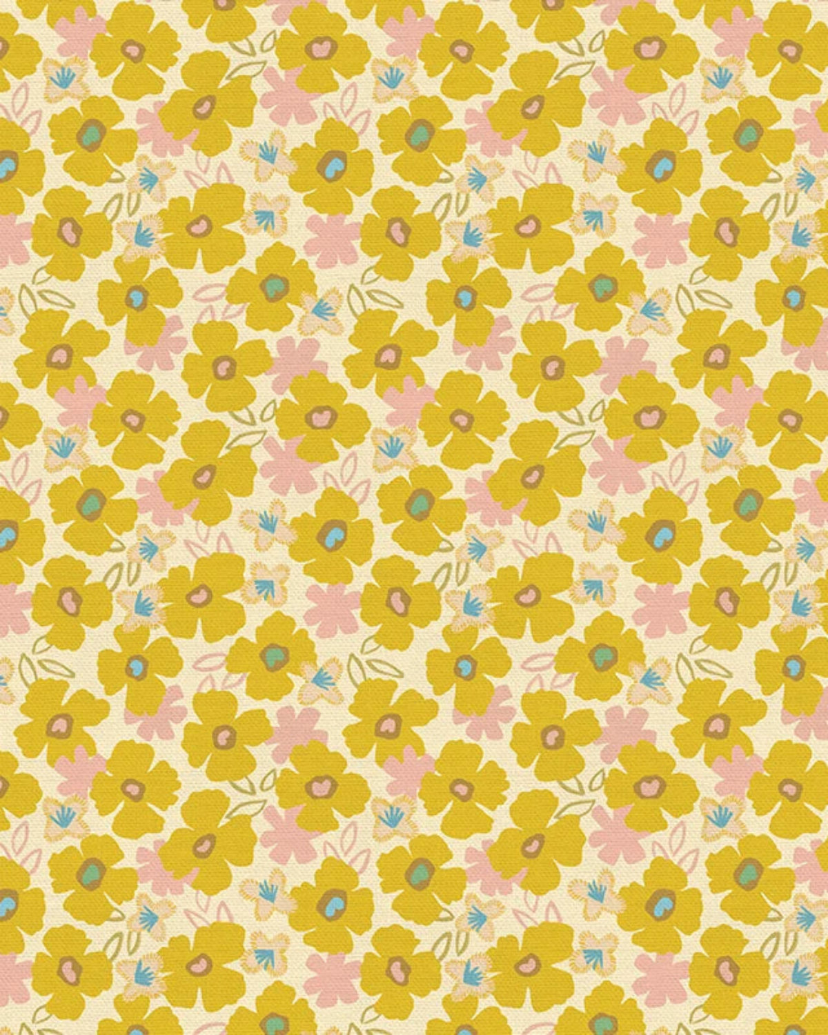Meadow Yellow Quilting Cotton Fabric