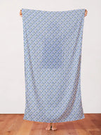 Tulip Grid Blue Quilting Cotton Fabric
