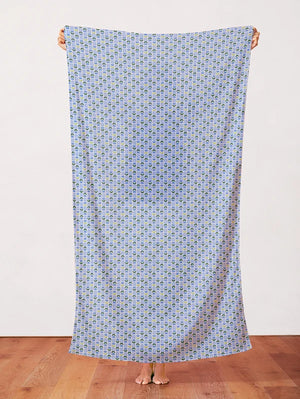 Tulip Grid Blue Quilting Cotton Fabric