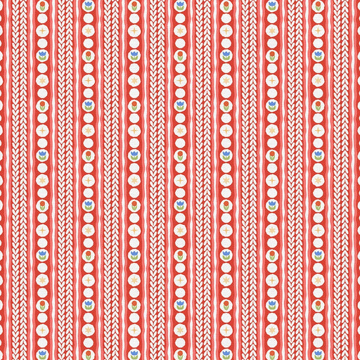 Sweater Stripe Red Quilting Cotton Fabric