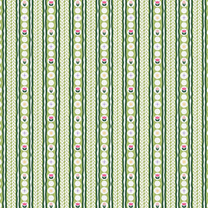 Sweater Stripe Green Quilting Cotton Fabric