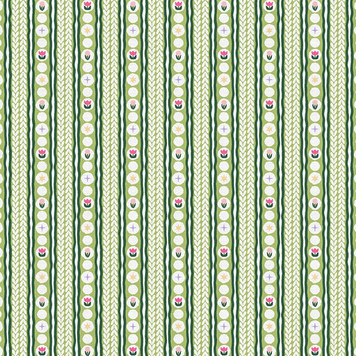 Sweater Stripe Green Quilting Cotton Fabric