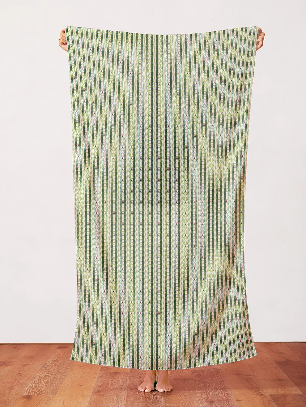 Sweater Stripe Green Quilting Cotton Fabric