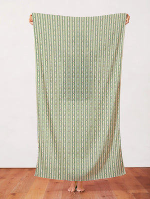 Sweater Stripe Green Quilting Cotton Fabric