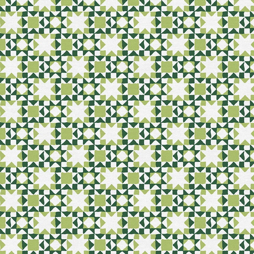 Quilt Blocks Green Quilting Cotton Fabric