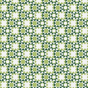 Quilt Blocks Green Quilting Cotton Fabric