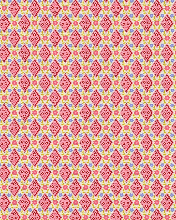 Diamonds Red Quilting Cotton Fabric