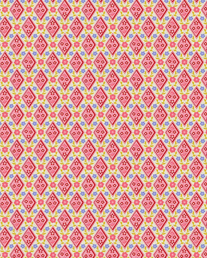 Diamonds Red Quilting Cotton Fabric