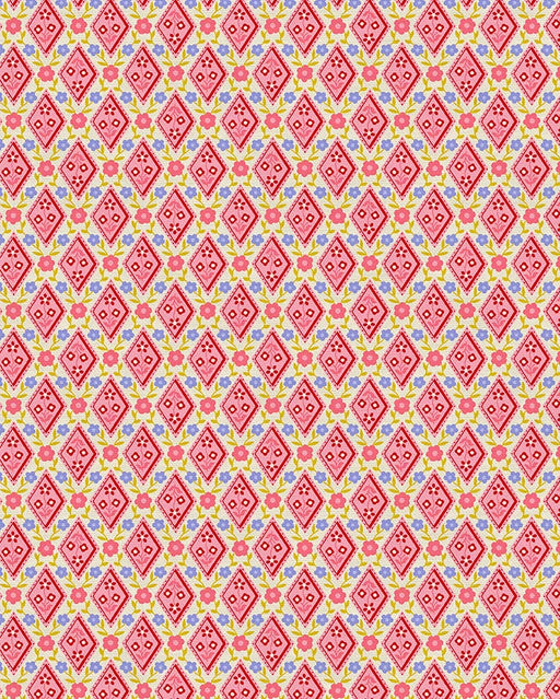 Diamonds Red Quilting Cotton Fabric