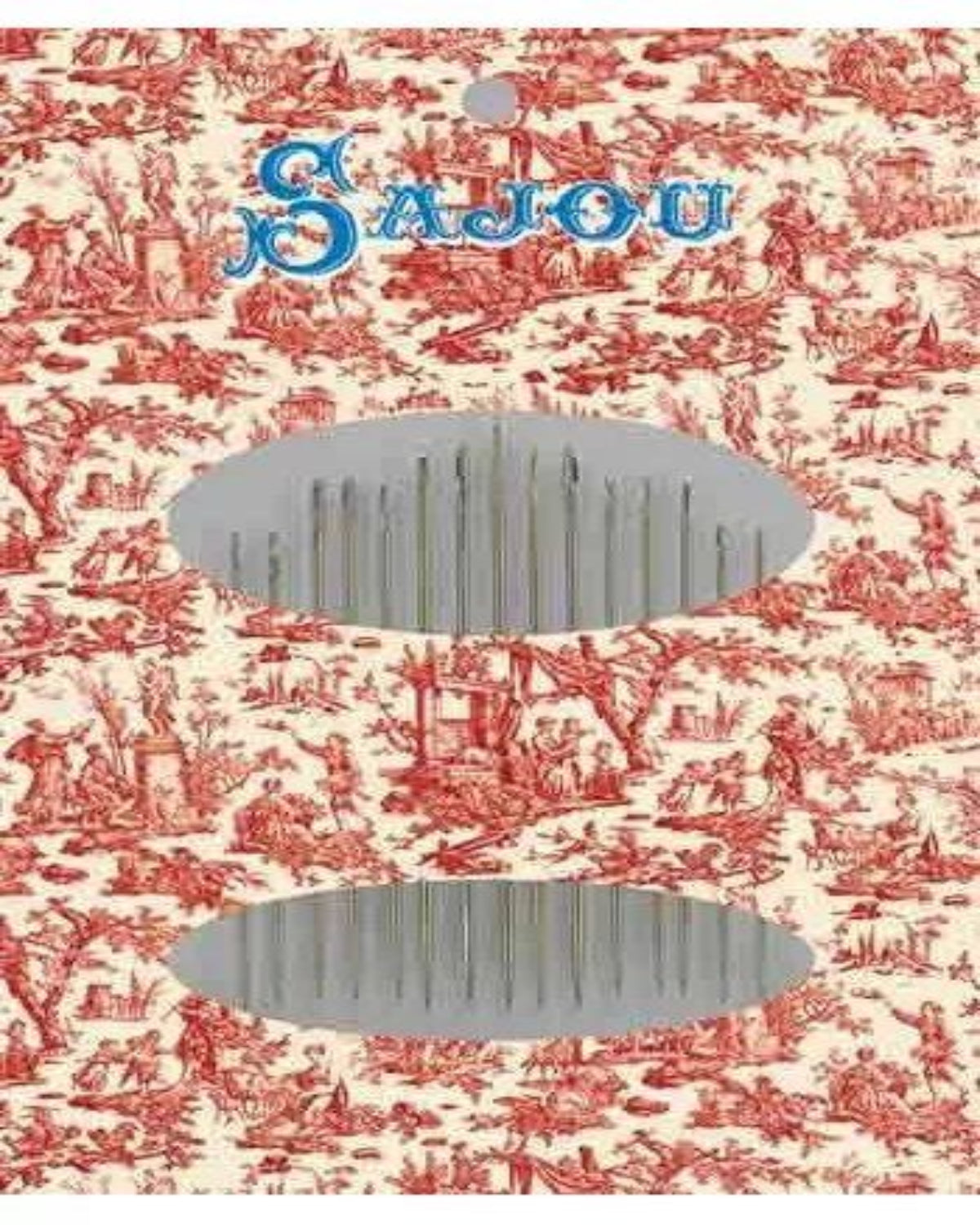 Sajou needle set packaging with red and white pattern