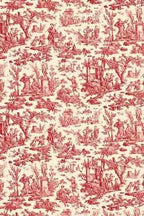 Red and white toile pattern