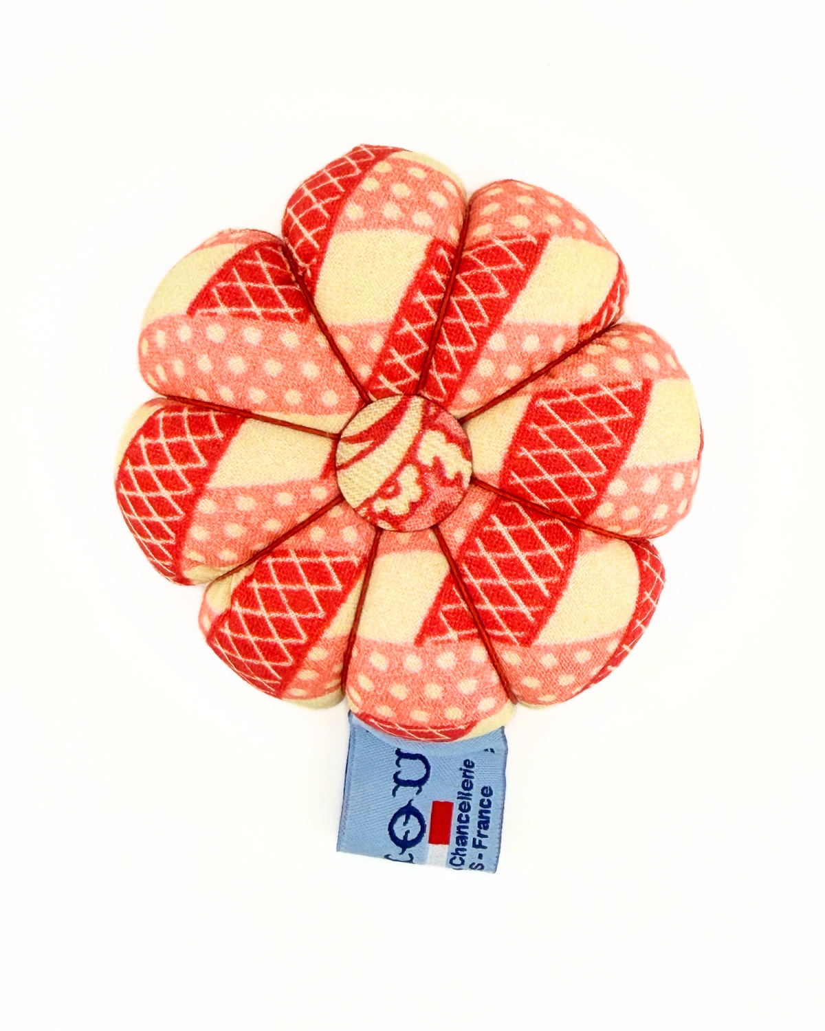 Sajou Pin and Needle Cushion - Red Lattice Fabric