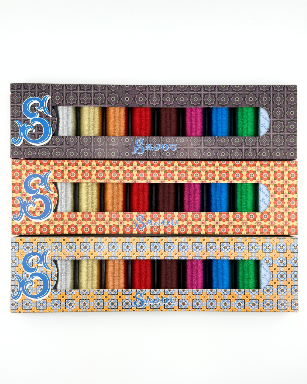 Sajou Metallized Thread 8 Spool Box Popular Tones