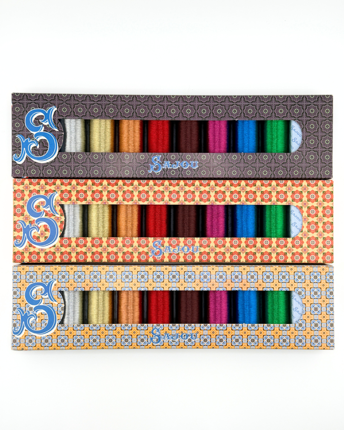 Sajou Metallized Thread 8 Spool Box Popular Tones