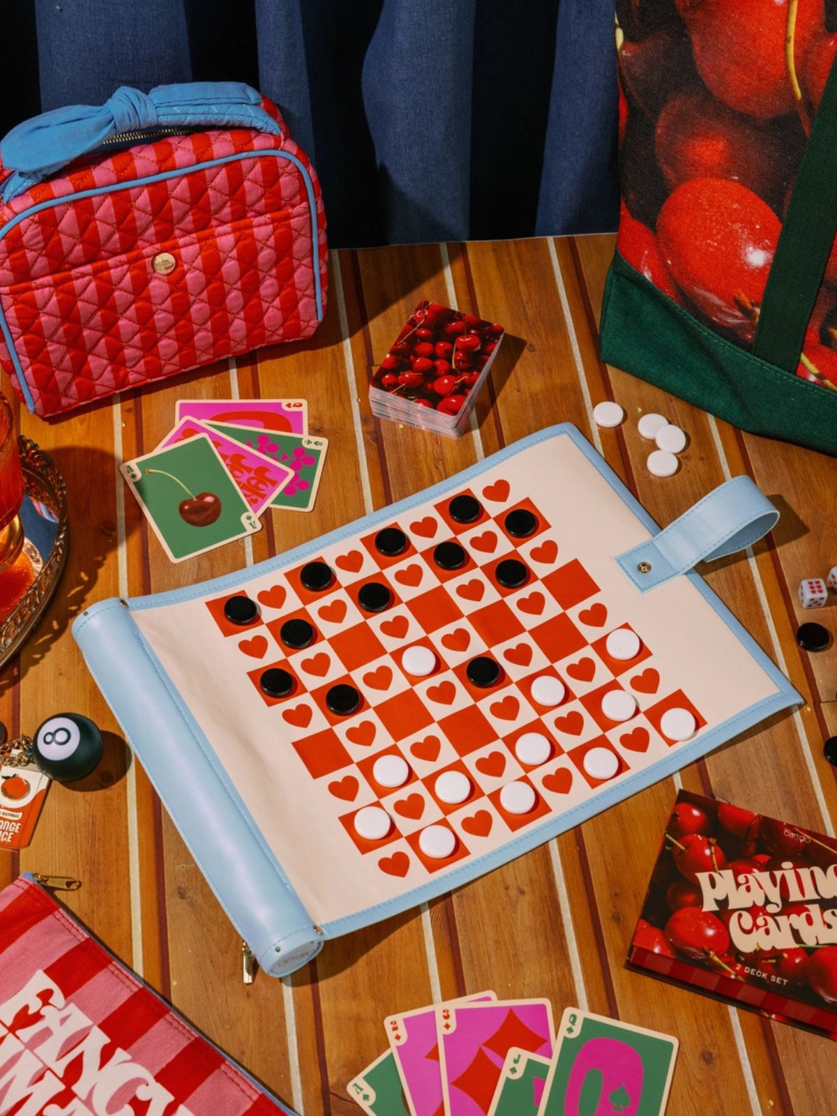 Ban.do Checkered Hearts Roll Up 3-in-1 Game