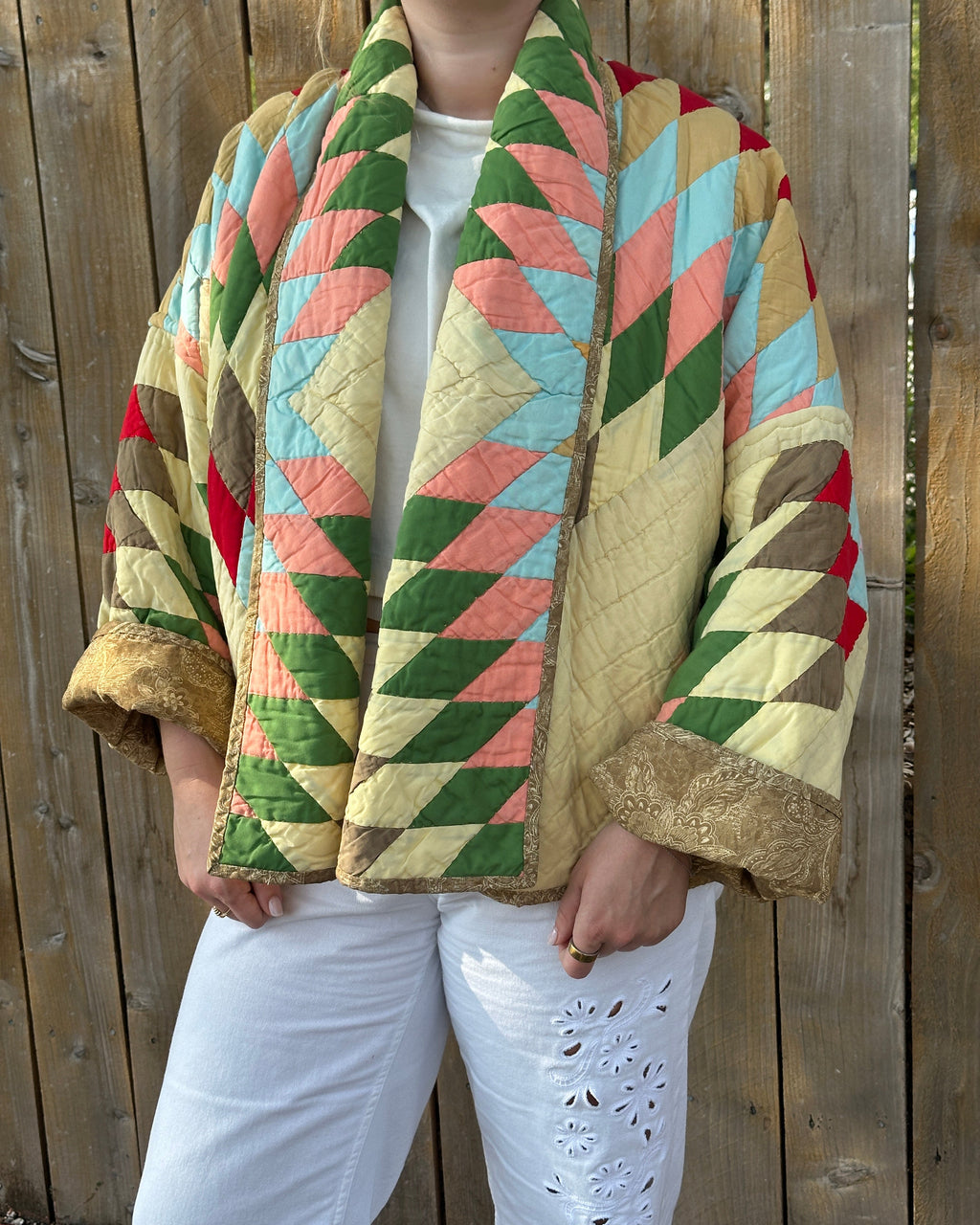 Judy Heirloom Yellow Star Quilt Jacket