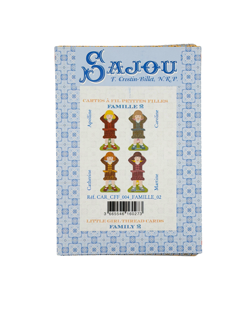 Sajou family-themed thread storage kit packaging on a white background
