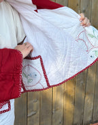 Judy Heirloom Red & White Embroidered Quilt Jacket