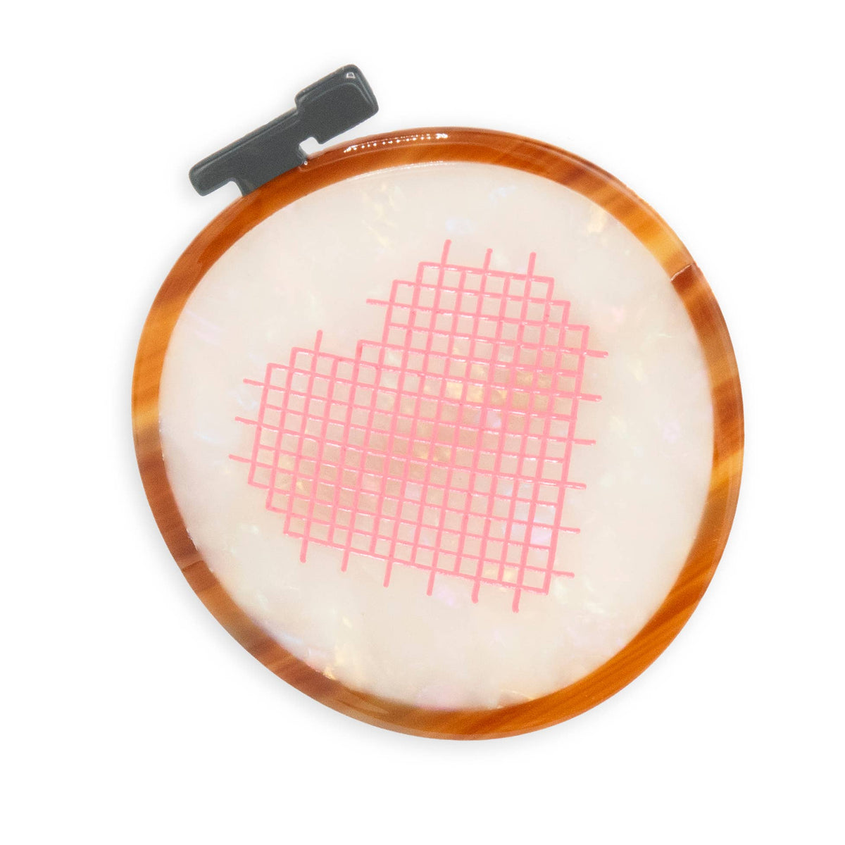 Cross Stitch Embroidery Hoop French Barrette Hair Clip