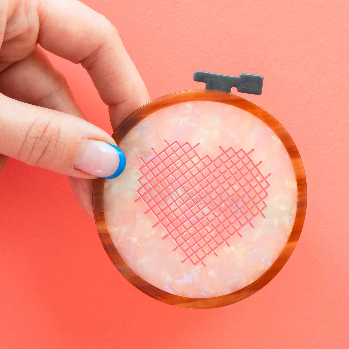 Cross Stitch Embroidery Hoop French Barrette Hair Clip