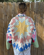 Judy Heirloom Green & Yellow Star Quilt Jacket