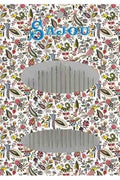 Colorful floral and insect patterned needle booklet with 'Sajou' branding.