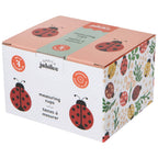 Box of Danica Jubilee measuring cups with ladybug design