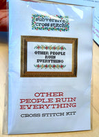 Spark Joy or Get Out Cross Stitch Kit