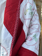 Judy Heirloom Red & White Embroidered Quilt Jacket