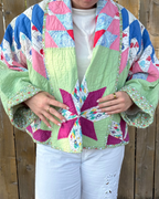 Judy Heirloom Green & Yellow Star Quilt Jacket