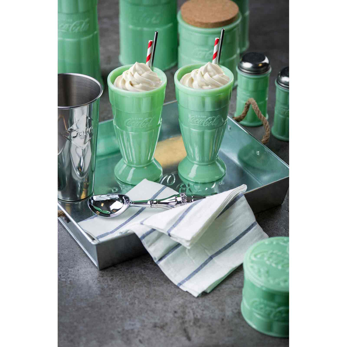 Coca-Cola Jadeite Malt Cup