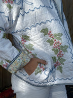 Judy Heirloom Grandma's Garden Gingham Trim Button Front Jacket