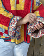 Judy Heirloom Red & Yellow Box Quilt Jacket