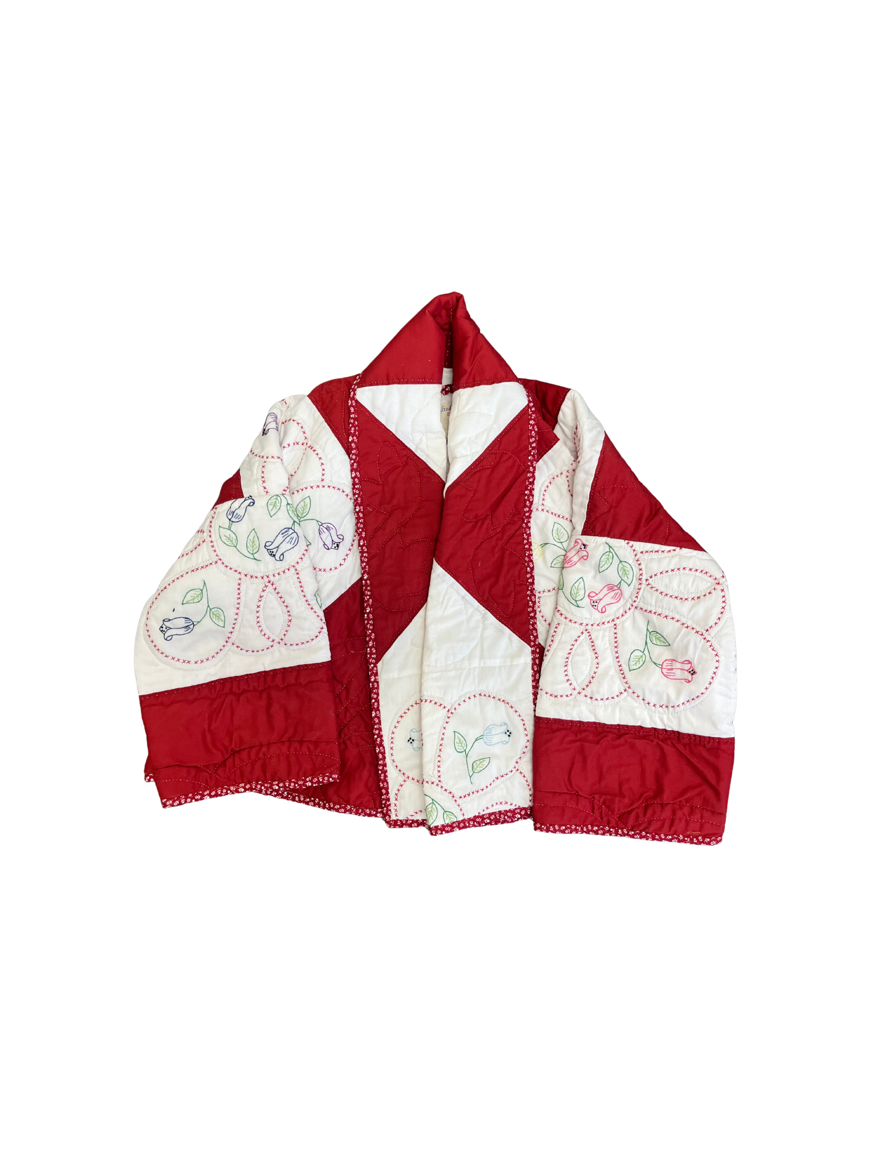 Judy Heirloom Red & White Embroidered Quilt Jacket
