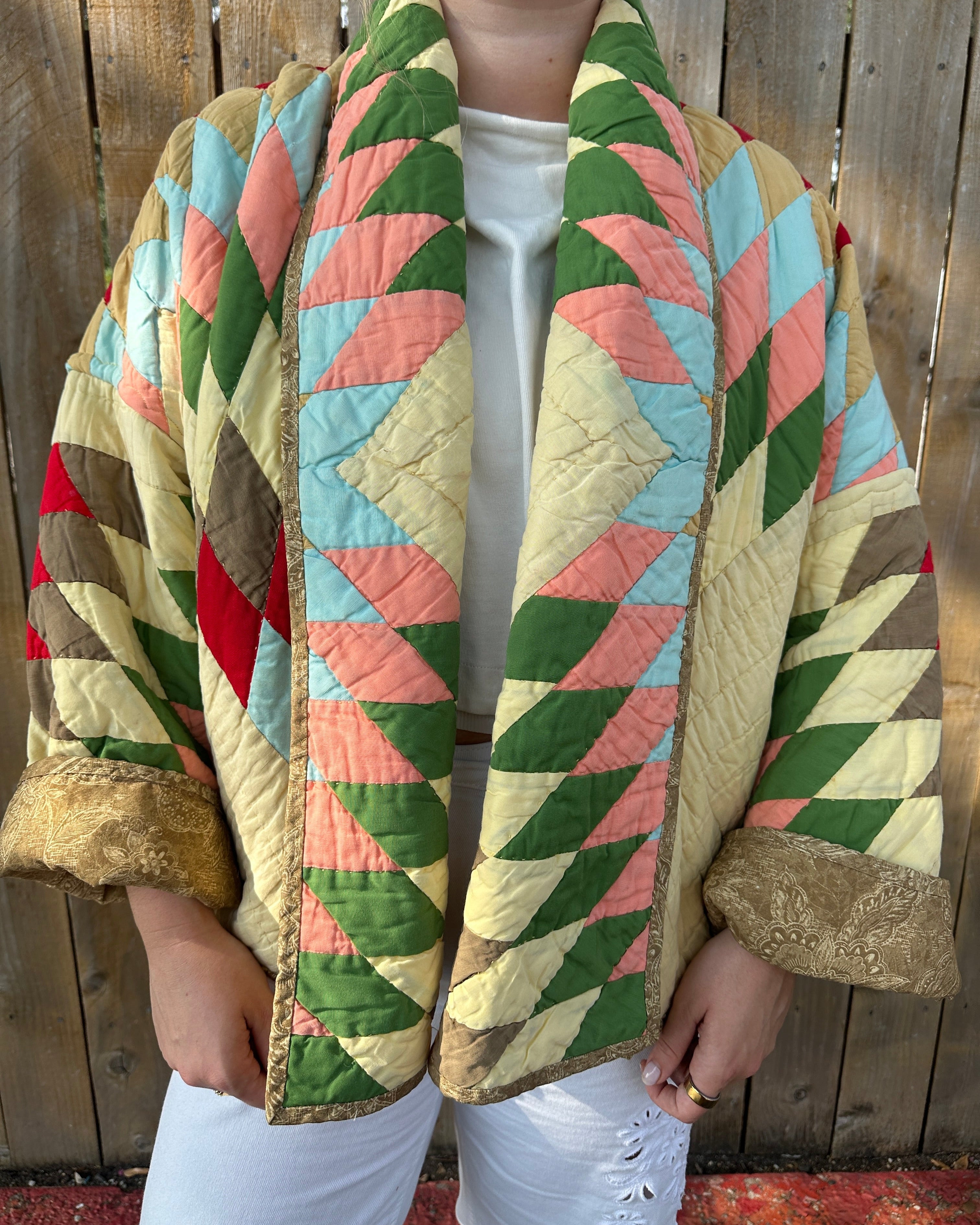 Judy Heirloom Yellow Star Quilt Jacket