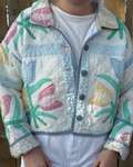 Judy Heirloom Tulip Patchwork Button Front Quilt Jacket