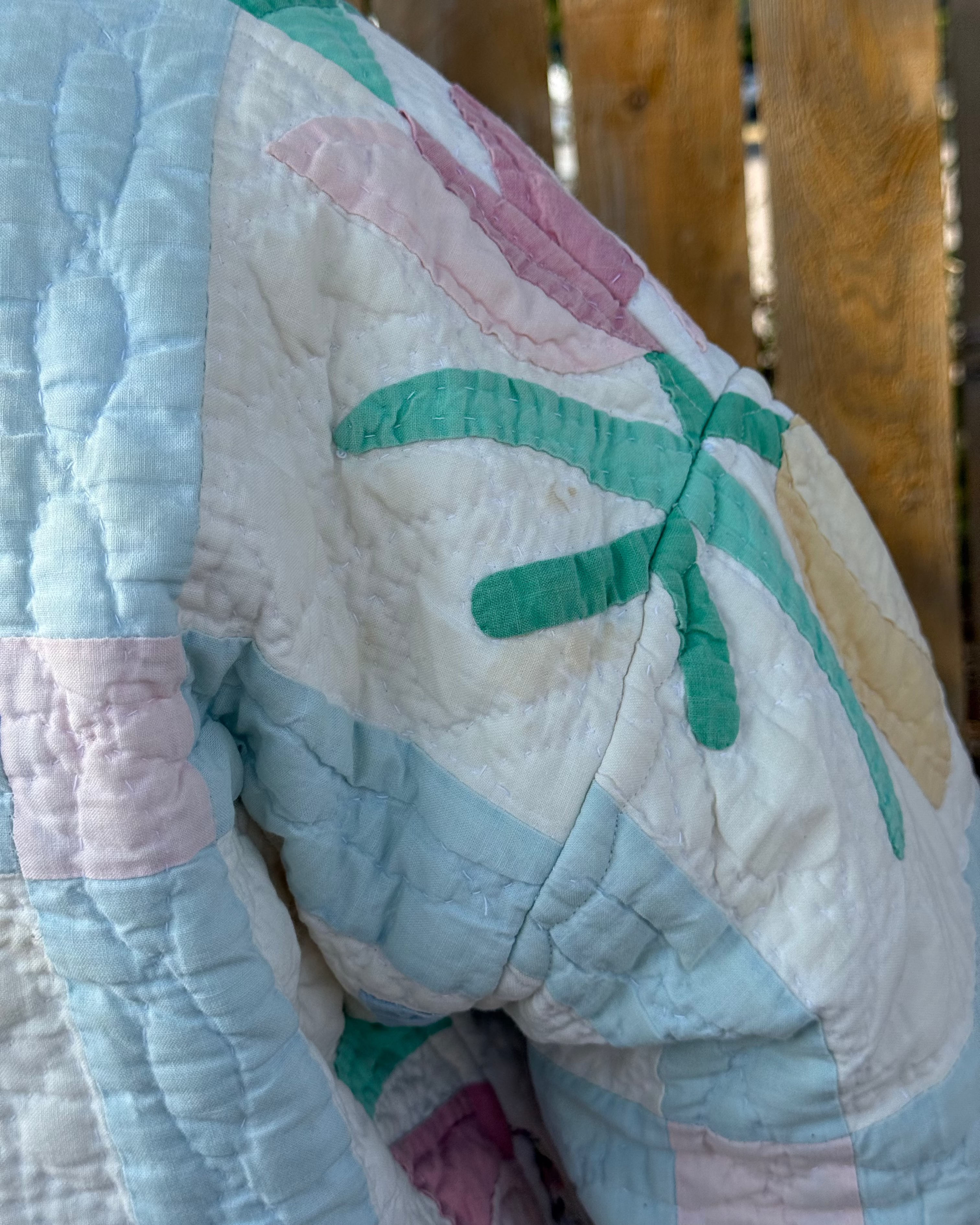 Judy Heirloom Tulip Patchwork Button Front Quilt Jacket