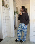 Etta Quilted Wide Leg Pant Cobalt Blue