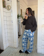 Etta Quilted Wide Leg Pant Cobalt Blue
