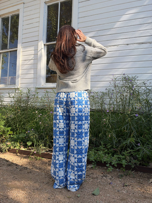 Etta Quilted Wide Leg Pant Cobalt Blue