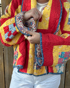 Judy Heirloom Red & Yellow Box Quilt Jacket