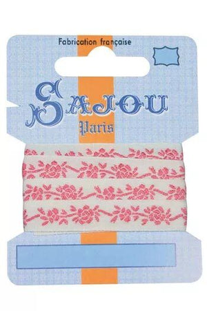 Sajou Cotton Ribbon Pink Flowers