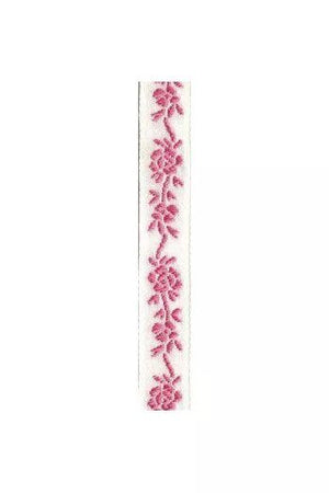 Sajou Cotton Ribbon Pink Flowers