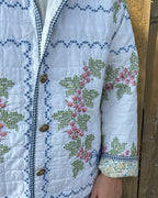 Judy Heirloom Grandma's Garden Gingham Trim Button Front Jacket