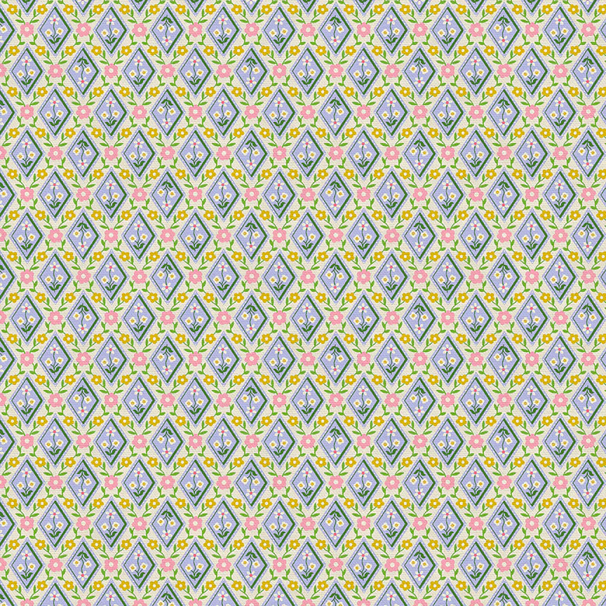 Diamonds Green Quilting Cotton Fabric