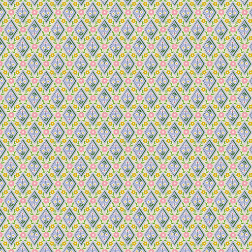 Diamonds Green Quilting Cotton Fabric