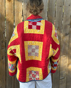 Judy Heirloom Red & Yellow Box Quilt Jacket
