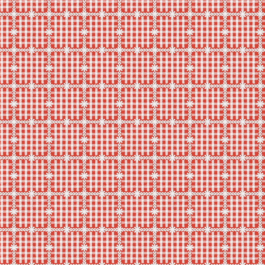 Floral Gingham Quilting Cotton Fabric